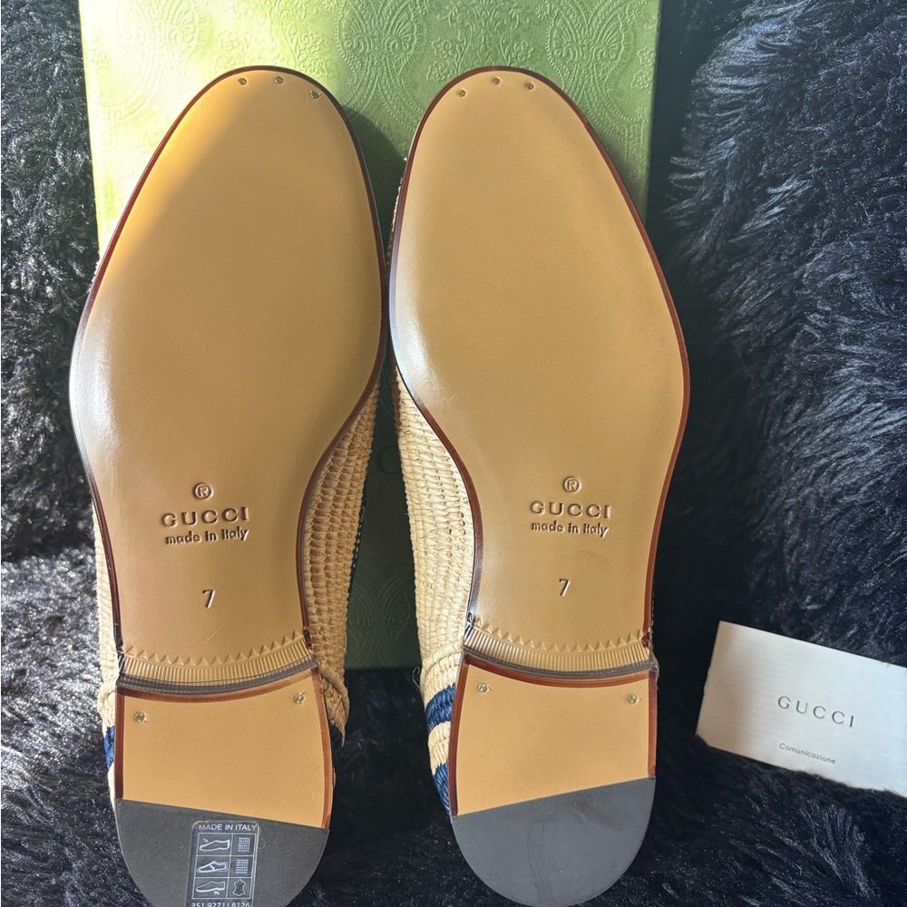 Gucci Men Natural Beige Raffia Horsebit Casual Loafer - Picture 6 of 11